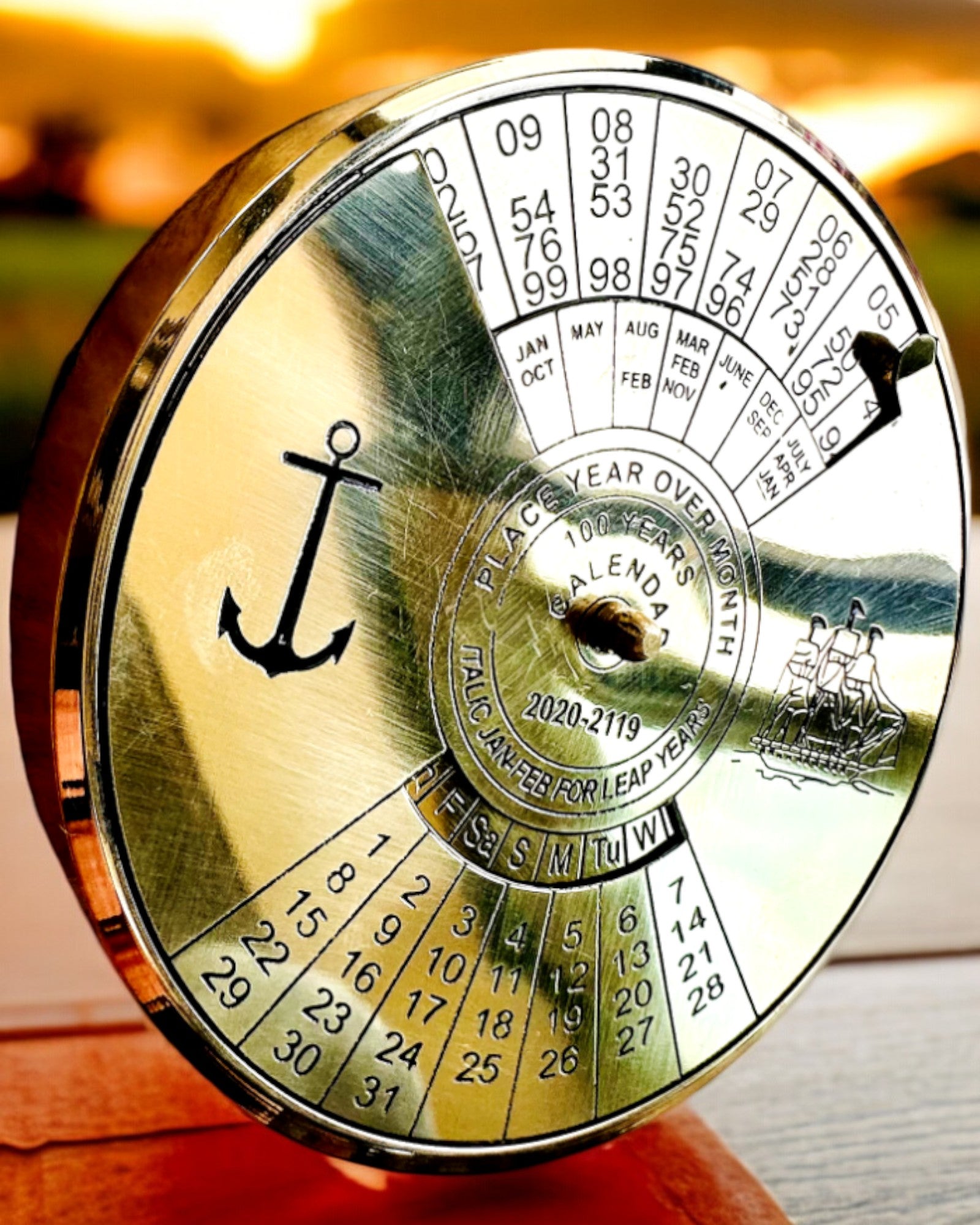 Ewiger Kalender Seefahrt – Messingkalender 100 Jahre – Gravur als Geschenk möglich