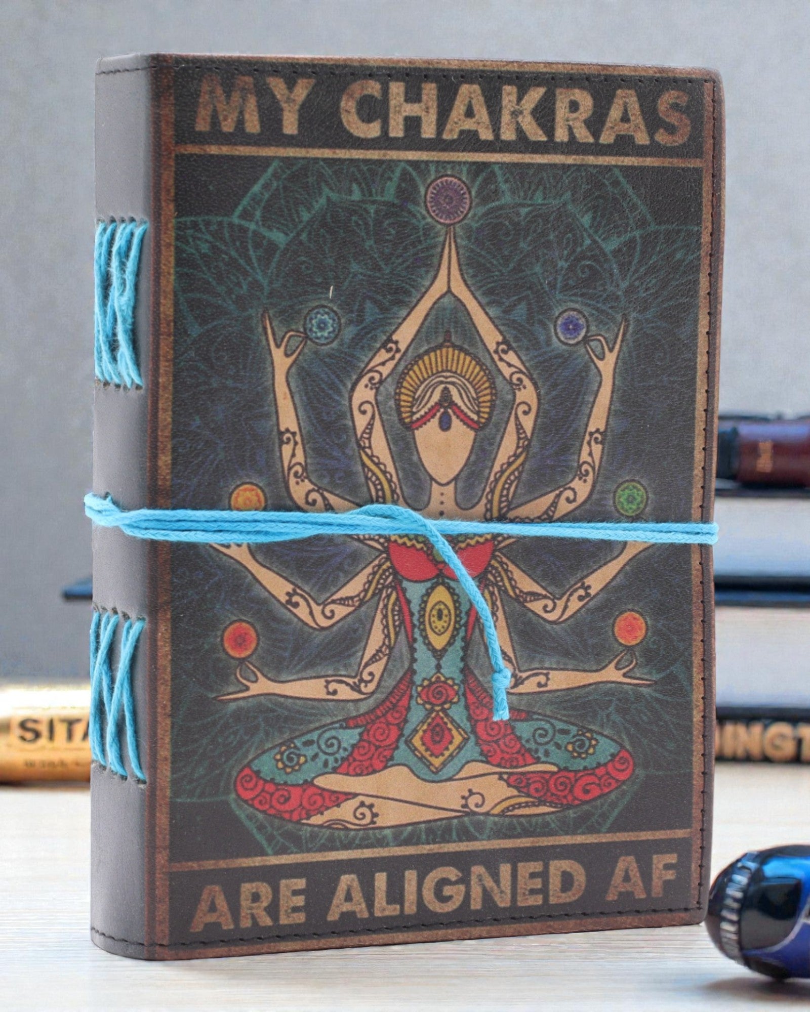 Chakra-Fluss – Leder-Notizbuch: Meine Chakren sind verdammt ausgerichtet