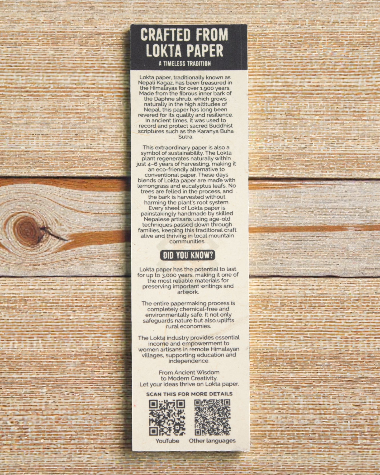 Lokta Farbhauch Baumwolle – handgefertigtes Notizbuch 15 × 12 cm, 45 Blatt, mehrfarbige Baumwolle