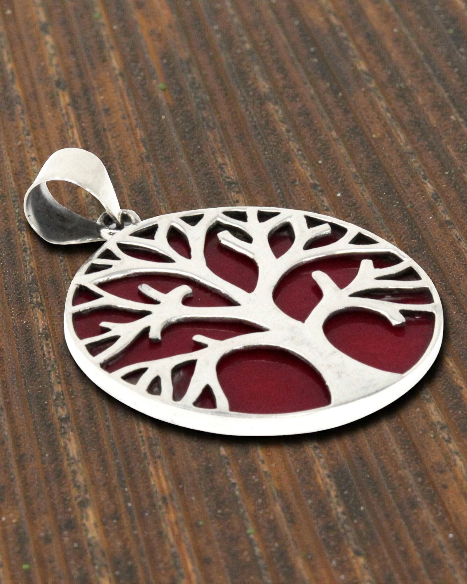 Silberner Anhänger Baum des Lebens 30 mm – Coral Spirit