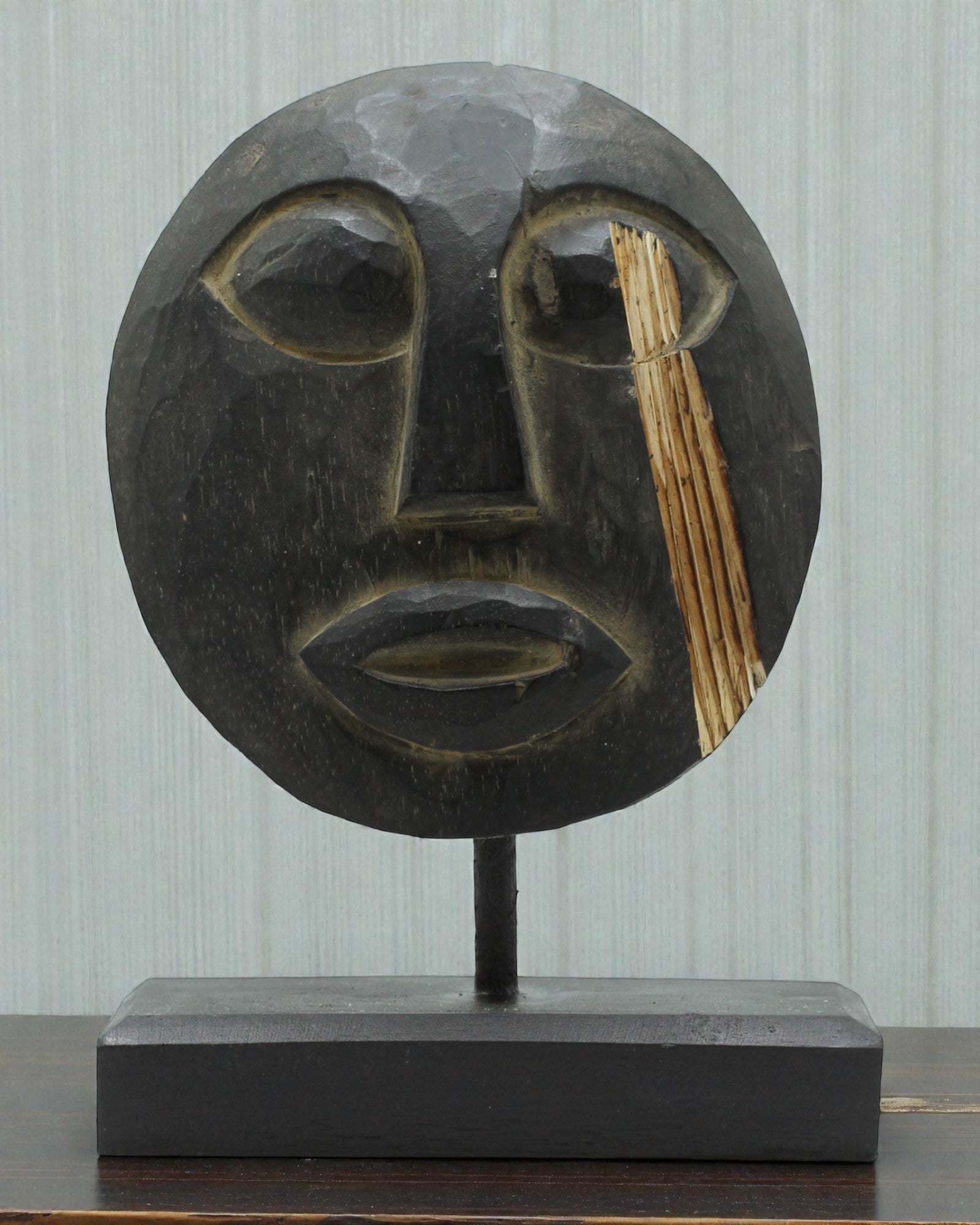 Timoresische Maske Ahnenwächter 27x20 cm – Schwarz