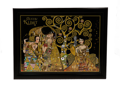 Laptop-Unterlage G. Klimt, Collage (CARMANI) mit Möglichkeit zur Personalisierung durch Gravur, ideal als Geschenk, Maße 30.5x40.5cm, stilvoll und bequem für die Arbeit auf den Knien