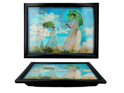 Laptop-Unterlage C. Monet, Frau mit Sonnenschirm, personalisiert mit Möglichkeit zur Gravur, elegant und künstlerisch, 30.5x40.5cm, ideal als Geschenk