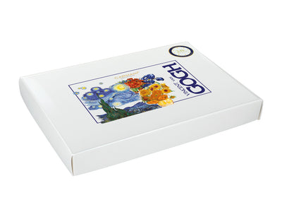 Set aus 6 goldenen Löffelchen mit dem Motiv der Sonnenblumen von Vincent van Gogh