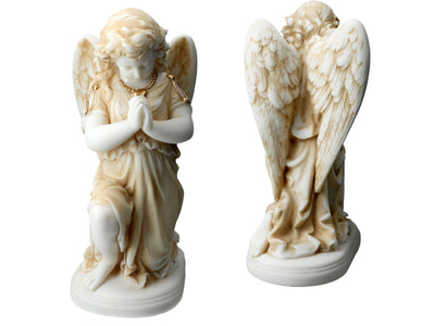 Betender Engel aus Alabaster - Alabasterfigur 25cm mit Möglichkeit zur Personalisierung durch Gravur
