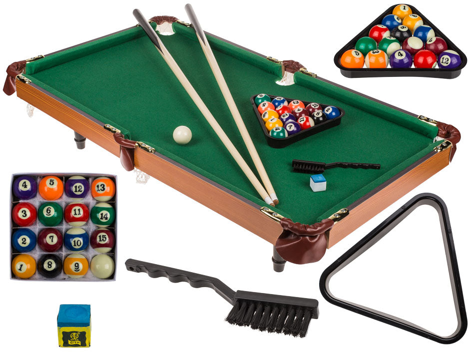 Mini-Billard für Zuhause und den Unterhaltungsbereich mit Holzplatte 90 x 50 cm, mit Möglichkeit zur Personalisierung durch Gravur
