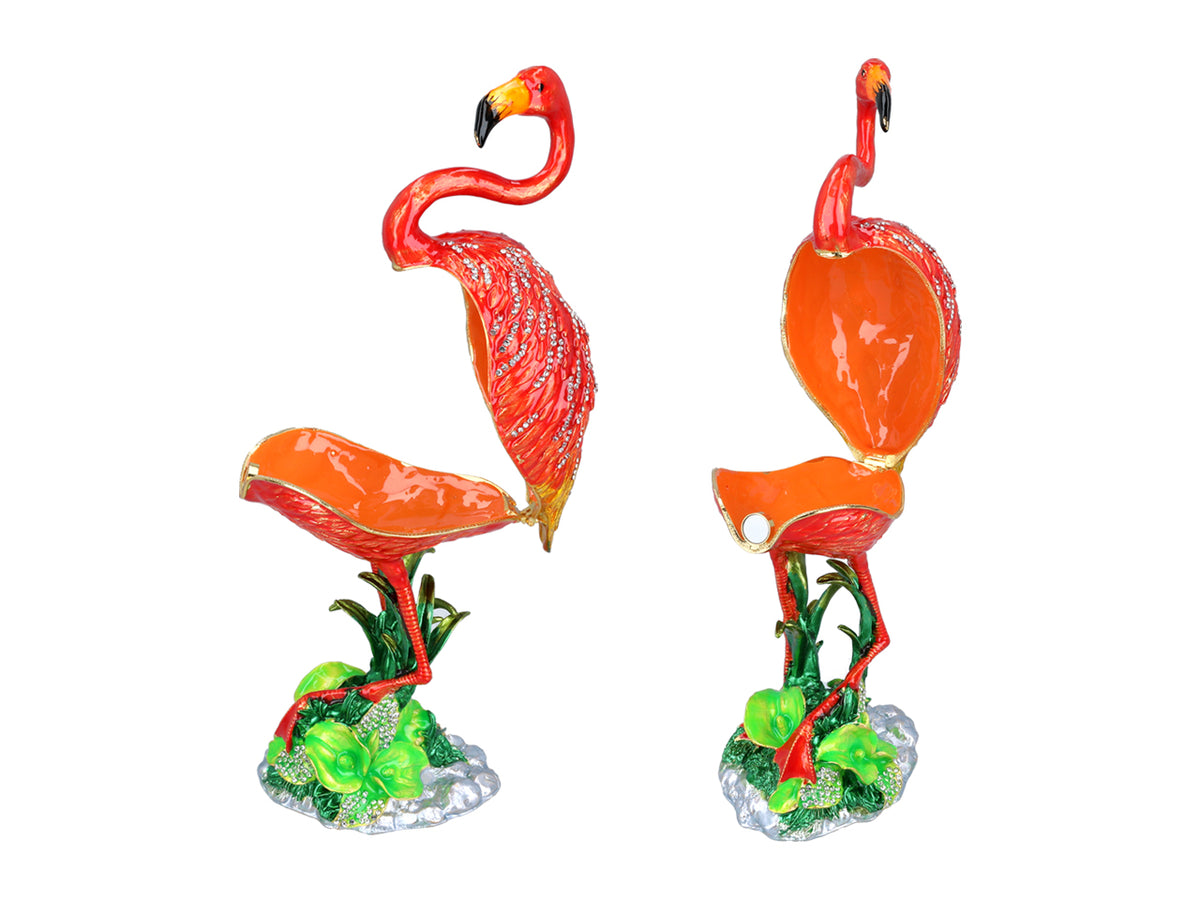 Metallschatulle Flamingo mit Möglichkeit zur Personalisierung durch Gravur, dekorativ, ideal als Geschenk, 22 cm hoch