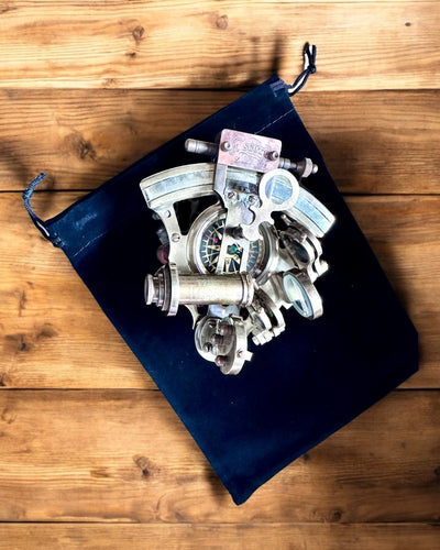 Sekstant Premium mit antikem Kompass - Personalisierung mit Gravur möglich