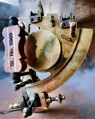 Sekstant Premium mit antikem Kompass - Personalisierung mit Gravur möglich