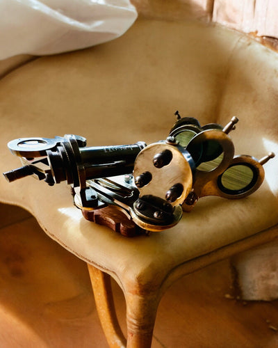 Sekstant Premium mit antikem Kompass - Personalisierung mit Gravur möglich