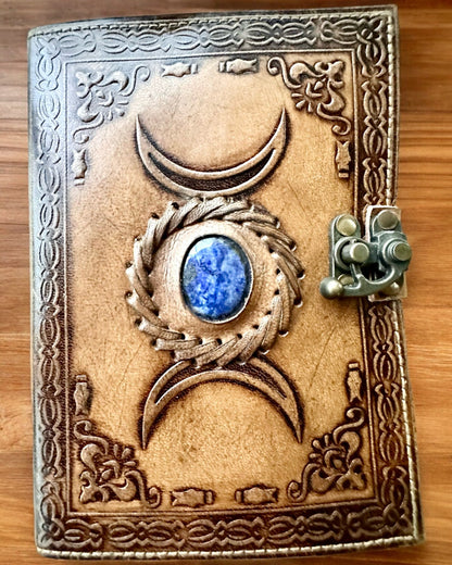Premium Tagebuch, Antikes Muster, Leder-Notizbuch "Magische Chronik" 200 Seiten, 2 Varianten zur Auswahl, Personalisierung mit Gravur