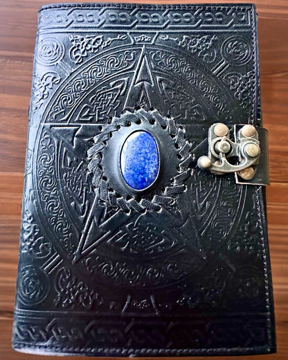Premium Tagebuch, Antikes Muster, Leder-Notizbuch "Magische Chronik" 200 Seiten, 2 Varianten zur Auswahl, Personalisierung mit Gravur