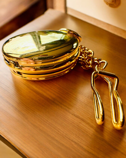 Grand Elegance Taschenuhr mit Doppeldeckel, Manuell, Goldfarben, mit Gravur als Geschenk