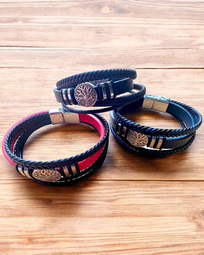 Armband "Baum des Lebens" mit Personalisierungsmöglichkeit als Geschenk, 3 Farbvarianten