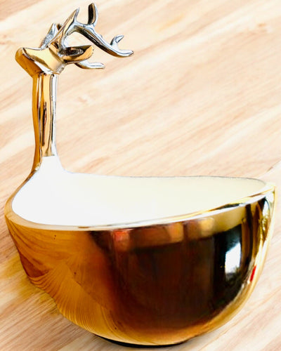 Elegante Schale Gehörnte Schönheit – Handarbeit aus Indien, Personalisierung mit Gravur