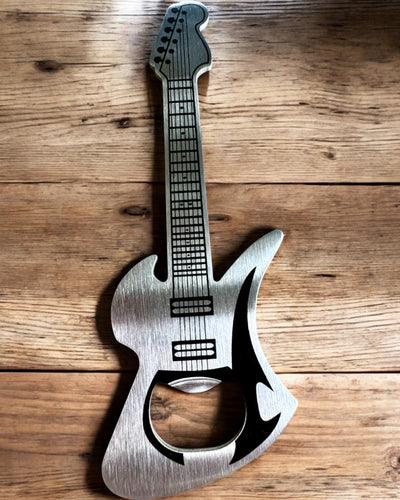 Flaschenöffner Gitarre Rock'n'Open, 2 Varianten, Personalisierung mit Gravur als Geschenk
