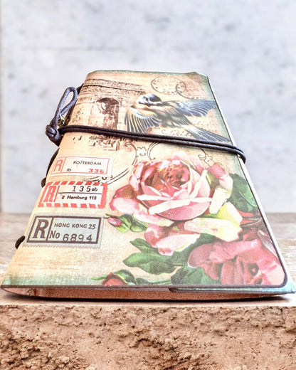Vintage Memoire Notizbuch mit personalisierter Gravur - 3 Designs zur Auswahl, Notizbuch als Geschenk