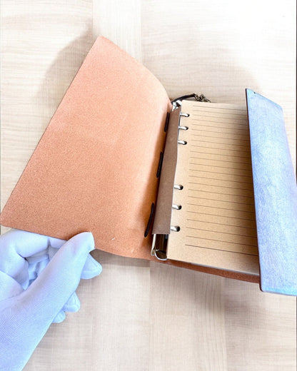 Vintage Memoire Notizbuch mit personalisierter Gravur - 3 Designs zur Auswahl, Notizbuch als Geschenk