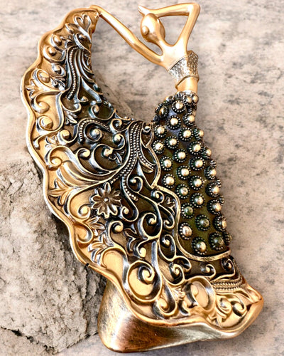 Elegante Skulptur „Tänzerin des Goldenen Glanzes“, 29 cm hoch, mit Gravurmöglichkeit als Geschenk