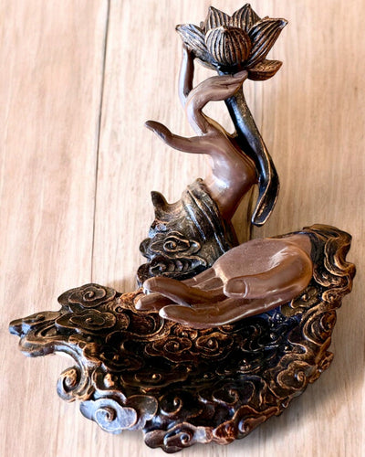 Mystische Hand, Räuchergefäß, Halter für Räucherstäbchen mit Rückfluss, Möglichkeit zur Personalisierung mit Gravur als Geschenk