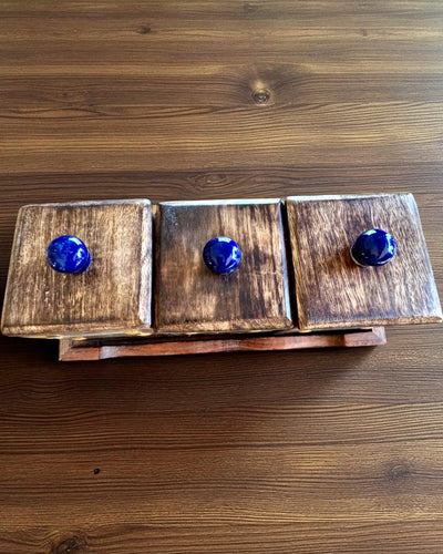 Set Royal Trio – Tee, Kaffee, Zucker aus Shisham-Holz, handgefertigt, mit Gravuroption als Geschenk