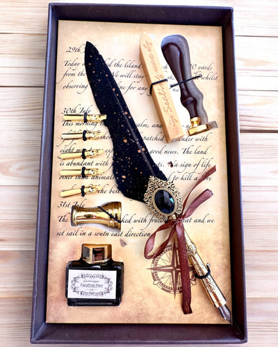 Kalligrafie-Set "Eleganz in der Praxis" mit Gravuroption, als Geschenk. 2 Farbvarianten zur Auswahl