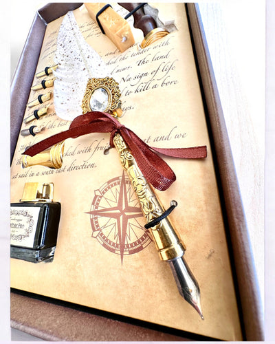 Kalligrafie-Set "Eleganz in der Praxis" mit Gravuroption, als Geschenk. 2 Farbvarianten zur Auswahl