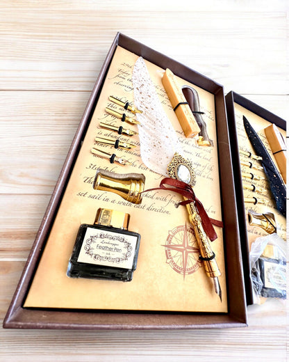 Kalligrafie-Set "Eleganz in der Praxis" mit Gravuroption, als Geschenk. 2 Farbvarianten zur Auswahl