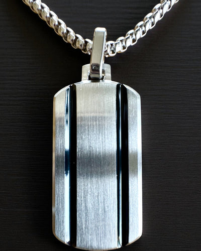Herren Halskette Dog Tag „SteelVision“ – Edelstahl, 15 Varianten, Personalisierung mit Gravur