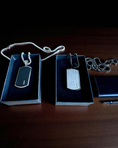 Herren Halskette Dog Tag „SteelVision“ – Edelstahl, 15 Varianten, Personalisierung mit Gravur