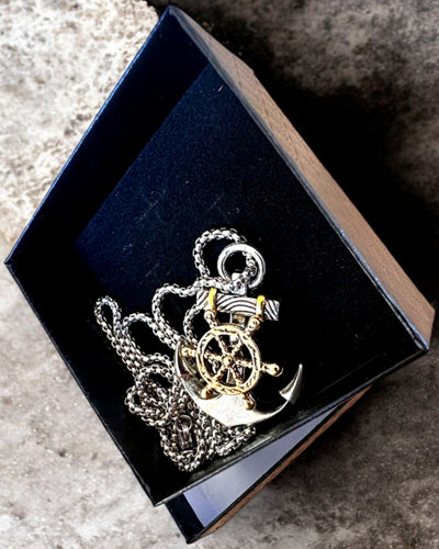 Amulett Seemannsanker des Kapitäns, Halskette mit Gravuroption als Geschenk