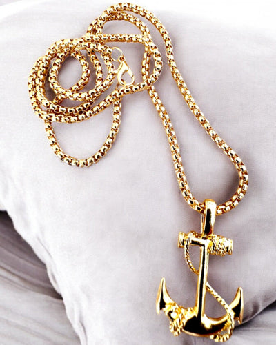 Anker der Entschlossenheit, maritimer Amulett, Halskette, Personalisierung mit Gravur als Geschenk möglich, 3 Varianten zur Auswahl