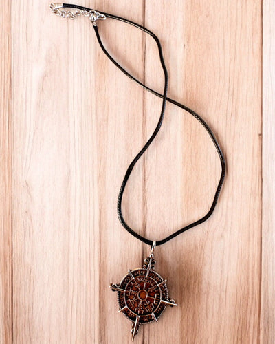 Amulett Krieger des Nordens - Wikingerkompass, Möglichkeit zur Personalisierung mit Gravur als Geschenk, 2 Varianten zur Auswahl