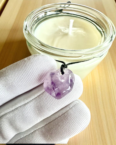 Intentionale Sojakerze Amethyst – Ruhe, Harmonie und Reinigung, 250 ml, Personalisierung als Geschenk möglich