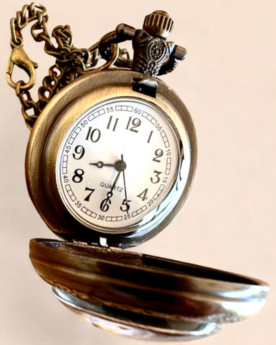 Taschenuhr Unicorn Elegance mit Kette, Einhorn-Motiv, kostenlose Gravur auf Bestellung