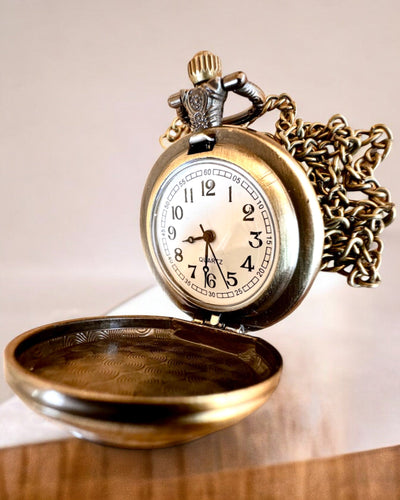 Taschenuhr Unicorn Elegance mit Kette, Einhorn-Motiv, kostenlose Gravur auf Bestellung