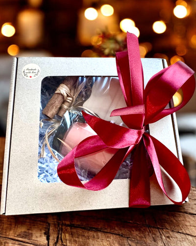 Intentionale Sojakerze 250 ml mit Naturstein – wählen Sie Ihre Energie: Citrin oder Granat, Personalisierung mit Gravur als Geschenk