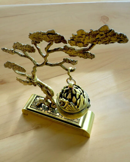 Eleganter Metallhalter für Bonsai-Räucherstäbchen - Möglichkeit zur Personalisierung mit Gravur als Geschenk