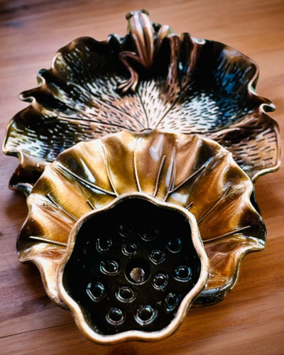 Eleganter Metallhalter für Räucherstäbchen Lotusblatt - 4 Varianten zur Auswahl, Möglichkeit der Personalisierung mit Gravur als Geschenk