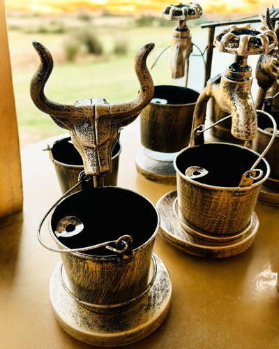 Stilvoller Metall-Aschenbecher "Rustic Charm" 19-23 cm Höhe, 8 Varianten zur Auswahl, Gravur auf Wunsch