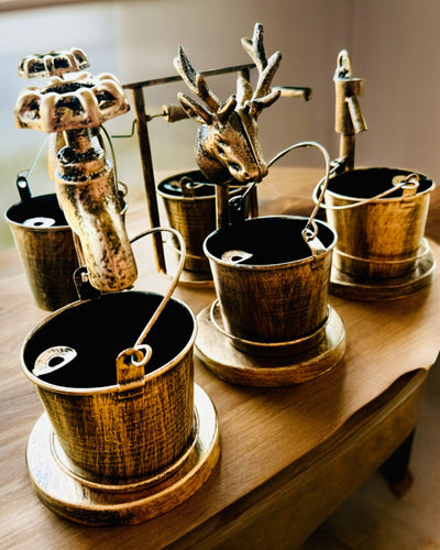 Stilvoller Metall-Aschenbecher "Rustic Charm" 19-23 cm Höhe, 8 Varianten zur Auswahl, Gravur auf Wunsch