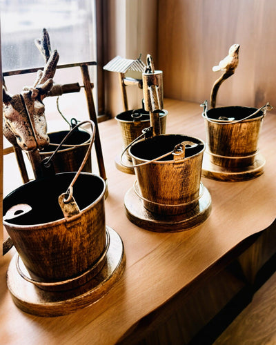 Stilvoller Metall-Aschenbecher "Rustic Charm" 19-23 cm Höhe, 8 Varianten zur Auswahl, Gravur auf Wunsch