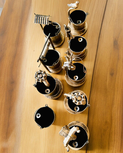 Stilvoller Metall-Aschenbecher "Rustic Charm" 19-23 cm Höhe, 8 Varianten zur Auswahl, Gravur auf Wunsch