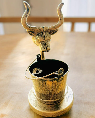 Stilvoller Metall-Aschenbecher "Rustic Charm" 19-23 cm Höhe, 8 Varianten zur Auswahl, Gravur auf Wunsch