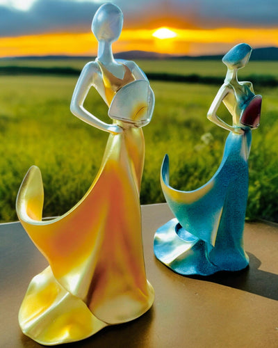 Eleganter Flaschenhalter - Damenstatue - Personalisierung mit Gravur, 2 Varianten zur Auswahl