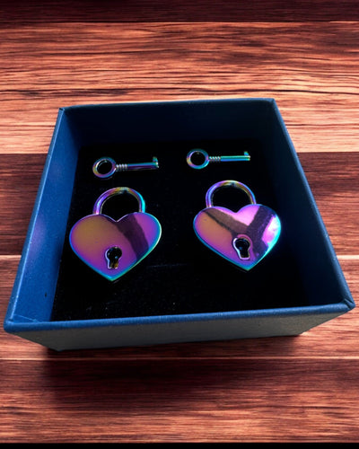 Mini-Liebesschlösser Herz DeLuxe, Set aus 2 Schlössern mit Schlüsseln, 6 Varianten zur Auswahl, Personalisierung mit Gravur als Geschenk möglich