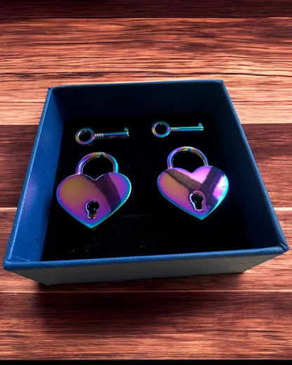 Miłosne Mini Kłódki Serce DeLuxe - Set aus 2 Schlössern mit Schlüsseln, 6 Varianten zur Auswahl, Möglichkeit der Personalisierung mit Gravur als Geschenk