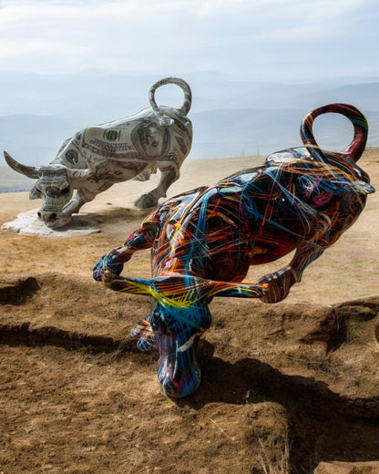Dekorative Skulptur Stier "BullArt" – Einzigartige Kunst mit Gravuroption - 4 Farbvarianten, als personalisiertes Geschenk