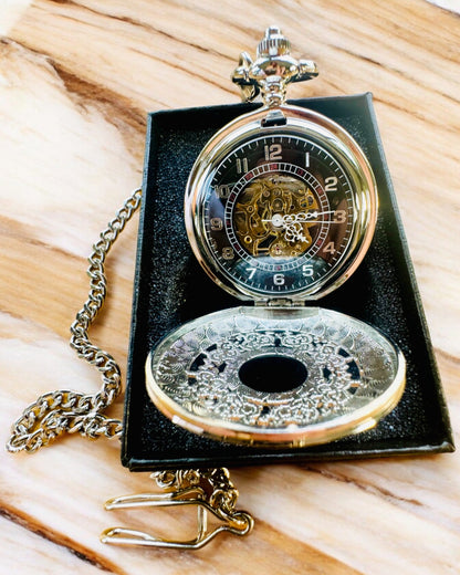 Taschenuhr "Eterna Eleganz", personalisiertes Geschenk, Gravur. Farbe Silber