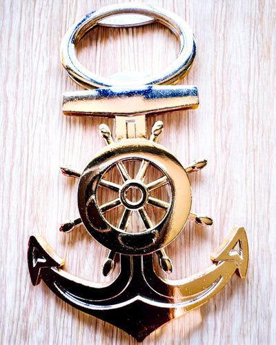 Kapitänsflaschenöffner - personalisierbar mit Gravur, Farbe Silber